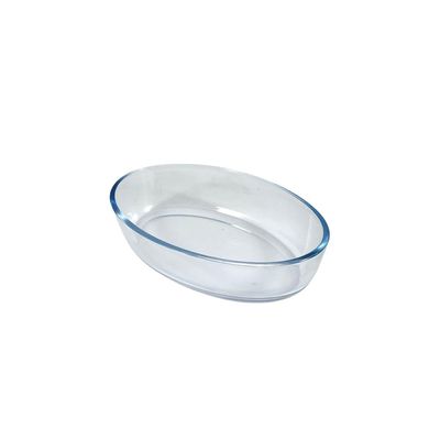 Oval Glass Baking Dish, 0.7 lt Capacity, 20.6x13.6 cm Diameter, 4.8 cm Height, Clear