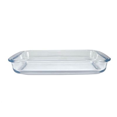 Rectangular Glass Baking Dish, 2.9 lt Capacity, 39.4x23.7 cm Diameter, 5 cm Height, Clear