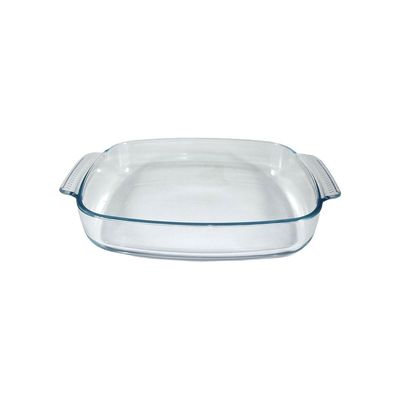 Curve Rectangular Deep Glass Baking Dish, 2.9 lt Capacity, 33.9x22 cm Diameter, 6.4 cm Height, Clear