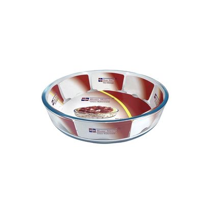Home Maker Round Glass Baking Dish, 2.1 lt capacity, 26.4 cm Diameter, 5.8 cm Height