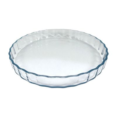 Round, Fluted Glass Baking Dish, 2 lt Capacity, 29.7 cm Diameter, 4 cm Height