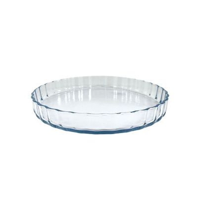 Round, Fluted Glass Baking Dish, 1.2 lt Capacity, 26.4 cm Diameter, 5.8 cm Height