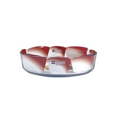 Oval Glass Baking Dish, 1.6 lt Capacity, 26x18 cm Diameter, 6 cm Height, Clear