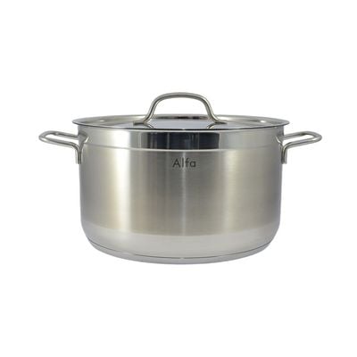 Alfa Casserole 24x12cm - 6.3 Liter Capacity -18/10 Cr-Ni Stainless Steel - Silver