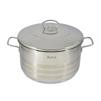 Astra Casserole 20x11cm - 3.5 Liter Capacity -18/10 Cr-Ni Stainless Steel - Silver