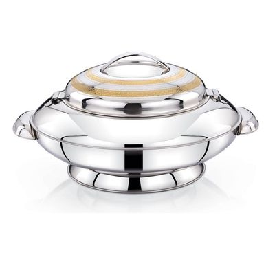 Yaris Hotpot 1500ml Capacity - Unique Locking Lid - High Quality Stainless Steel - Gold Etching & Silver 