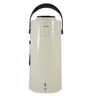 Home Maker Tea & Coffee Vacuum Flask With Pump, Insulated Double Wall Glass, 3 Litre Capacity, Beige