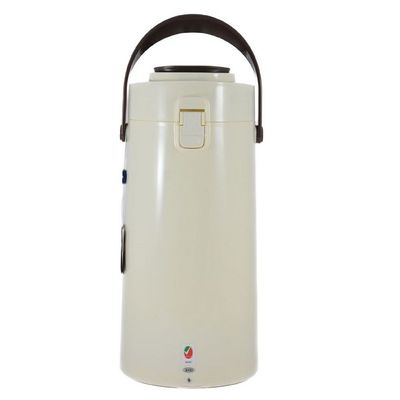 Tea & Coffee Vacuum Flask With Pump, Insulated Double Wall Glass, 3 Litre Capacity, Beige