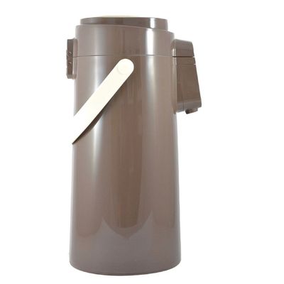 Tea & Coffee Vacuum Flask With Pump, Insulated Double Wall Glass, 3 Litre Capacity, Brown