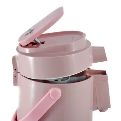 Tea & Coffee Vacuum Flask With Pump, Insulated Double Wall Glass, 3 Litre Capacity, Pink