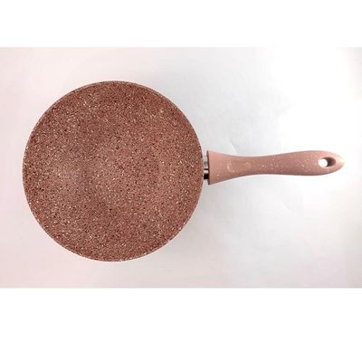 Non-Stick High Quality Granite Wok Pan 24cm, PFOA Free, Pink  