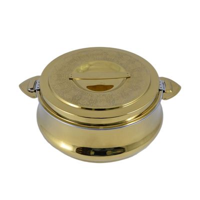 Riyadh Hotpot 3500ml Capacity - Unique Locking Lid - High Quality Stainless Steel - Gold Etching