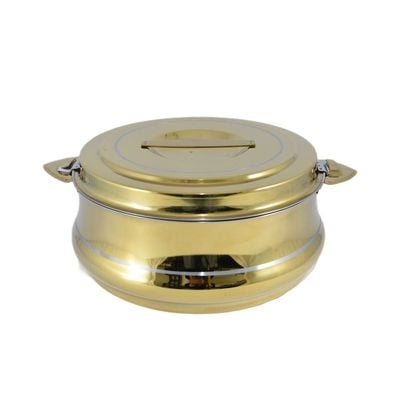 Riyadh Hotpot 5000ml Capacity - Unique Locking Lid - High Quality Stainless Steel - Gold & Silver Line