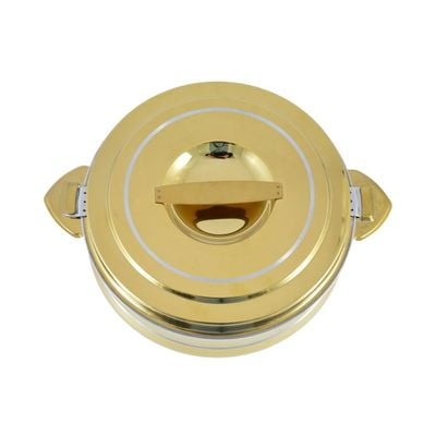 Riyadh Hotpot 5000ml Capacity - Unique Locking Lid - High Quality Stainless Steel - Gold & Silver Line