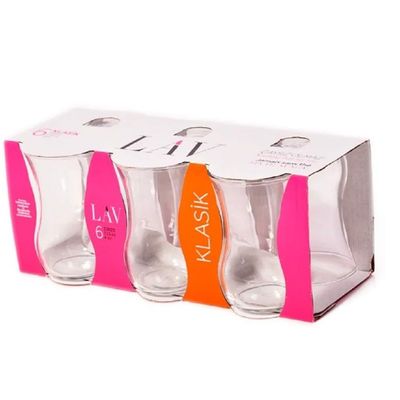 Lav 6-Piece Klasik Tea Glass Set, 115 ml, Clear