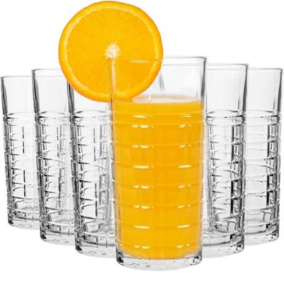 6-Piece Brit Long Tumbler Set, 356 ml, Clear