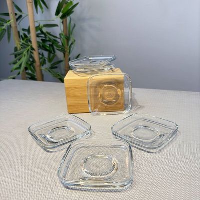 6-Piece Cozy Glass Tea Plate, 124 mm, Clear 