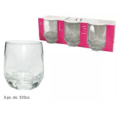 3-Piece Diamond Tumbler Set, 310 ml, Clear