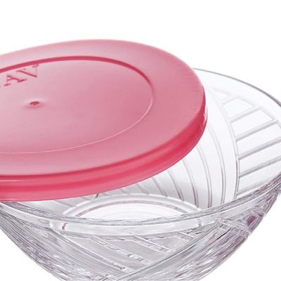 6-Piece Elis Glass Bowl Set, Plastic Lids, 320 ml 