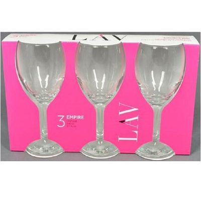 Lav 3-Piece Empire Stemware Set, 455 ml, Clear