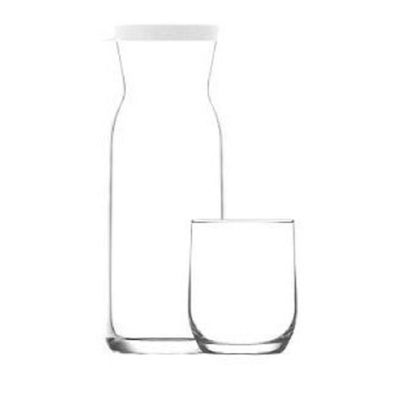 7-Piece Fonte Beverage Set, 1200 ml Carafe & 6-Piece 315 ml Tumbler, Clear