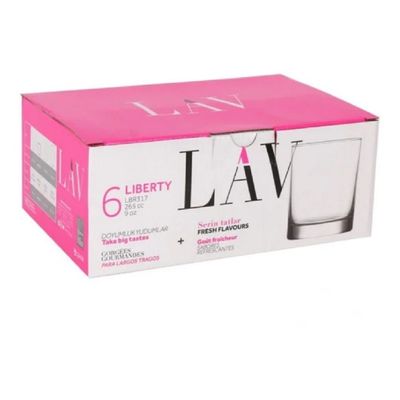 6-Piece Liberty Tumbler Set, 265 ml, Clear