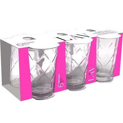 Lav 6-Piece Mevsim Water Glass Set, 205 ml, Clear