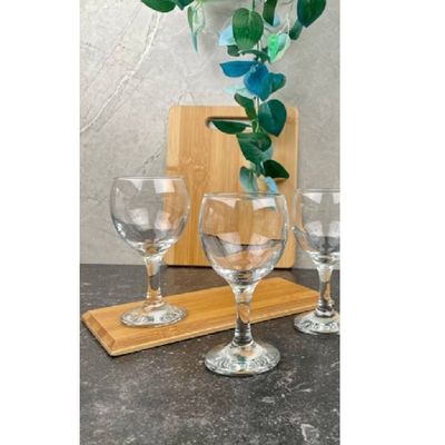 3-Piece Misket Wine Glass, 170 ml , Clear