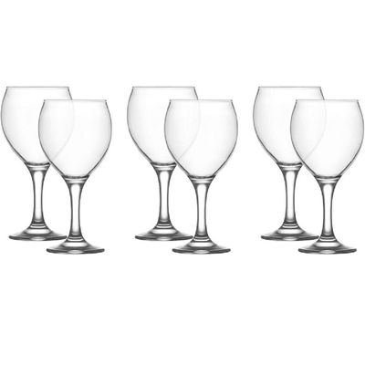 6-Piece Misket Wine Glass, 365 ml , Clear