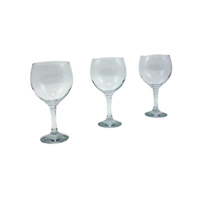 3-Piece Misket Large Size Goblet Set, 645 ml, Clear