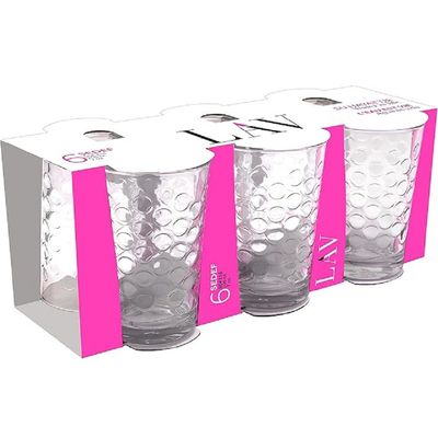 Lav 6-Piece Sedef Water Glass Set, 205 ml, Clear