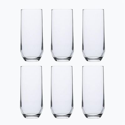 6-Piece Sude Long Drink Tumbler Set, 315 ml, Clear