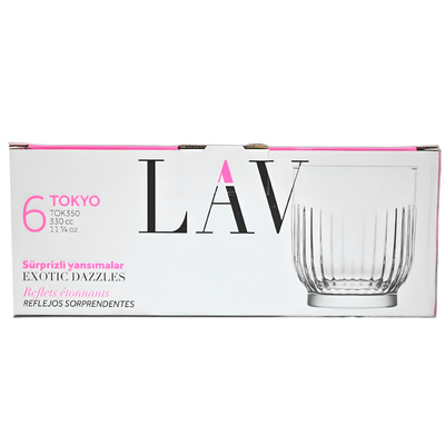 Lav 6-Piece Tokyo Soft Drink Glass Set, 330 ml, Clear
