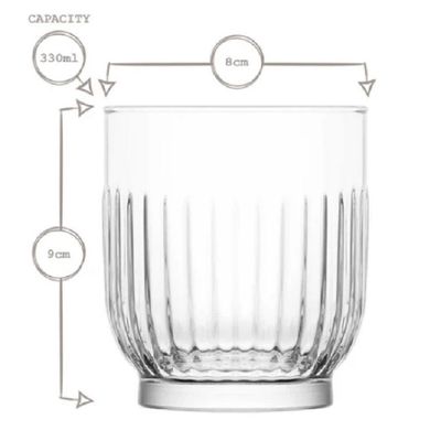 Lav 6-Piece Tokyo Soft Drink Glass Set, 330 ml, Clear