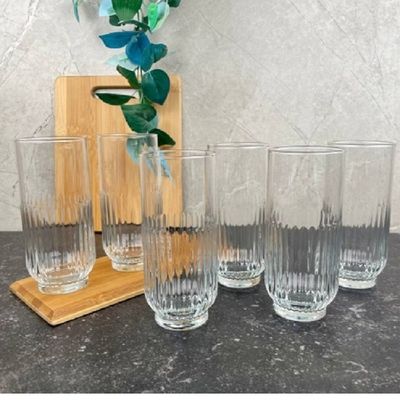 Lav 6-Piece Tokyo Long Drink Glass Set, 395 ml, Clear