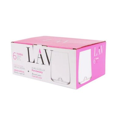 Lav 6-Piece Terra Tumbler Set, 360 ml, Clear