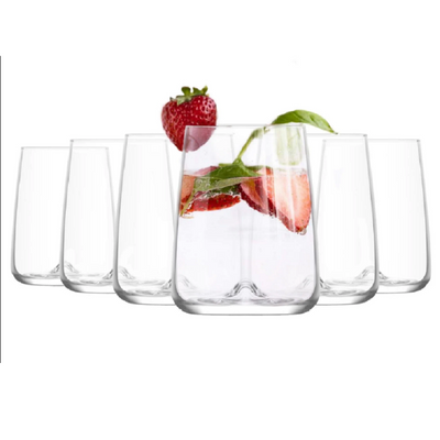 6-Piece Terra Tumbler Set, 360 ml, Clear