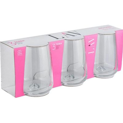 3-Piece Terra Tumbler Set, 590 ml, Clear