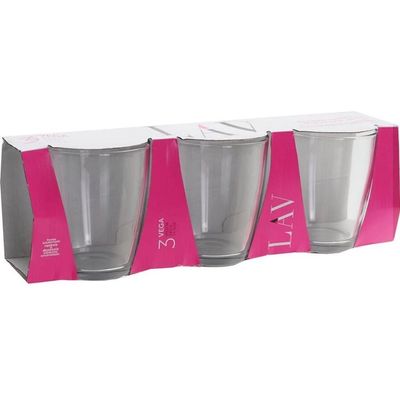 3-Piece Vega Soft Drink Tumbler Set, 340 ml, Clear