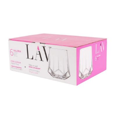 Lav 6-Piece Valeria Tumbler Set, 400 ml, Clear