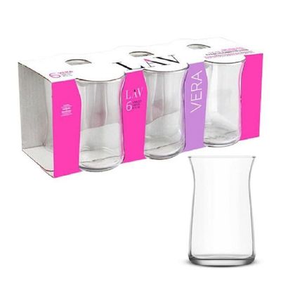 6-Piece Vera Tea Glass Set, 180 ml, Clear