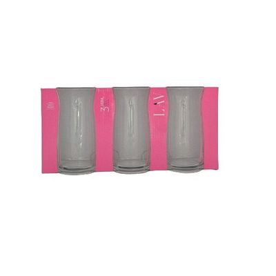 3-Piece Vera Long Drink Tumbler, 370 ml, Clear