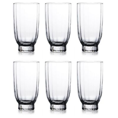 6-Piece Amore Long Drink Tumbler, 410 ml, Clear