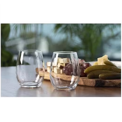 6-Piece Amber Large Tumbler Set, 570 ml, Clear