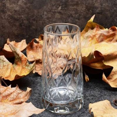 4-Piece Leafy Long Drink Glass Set, 450 ml, Clear