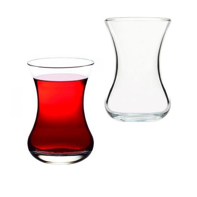 Pasabahce 6-Piece Ince Belli Tea Cup Set, 125 ml, Clear