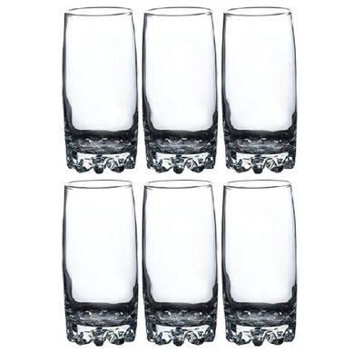 6-Piece G4U Noor Long Drink Tumbler Set, 385 ml, Clear