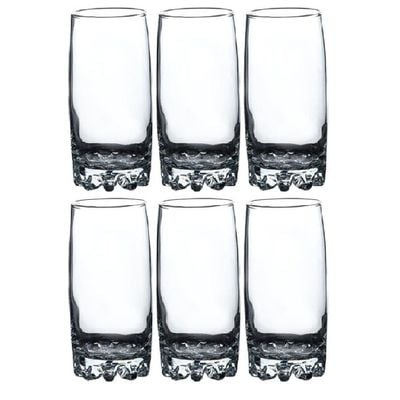 Pasabahce 6-Piece G4U Noor Long Drink Tumbler Set, 385 ml, Clear