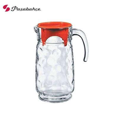 Pasabahce Rings Glass Jug With Lid, 1700 ml, 235 mm  Height, 110 mm Diameter, Clear