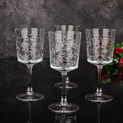 4-Piece Estrella Red Wine Coupe Set, 330 ml, 205 mm Height, 86.5 mm Diameter, Clear